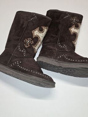 Montana West y2k style Boots Cross Detail Western Grunge style size 8